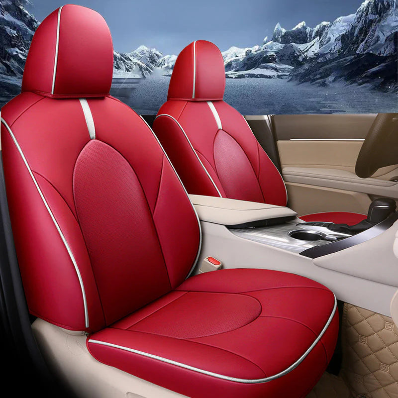 Custom for Toyota Camry(2012-2024) Leather Car Seat Cover Full Set RED